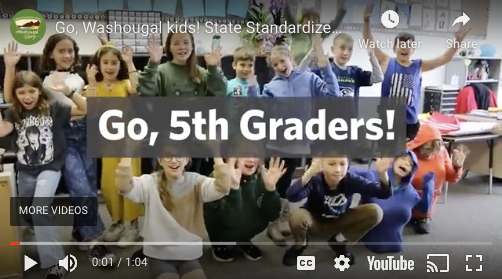 Fifth Grade Students celebrate test scores
